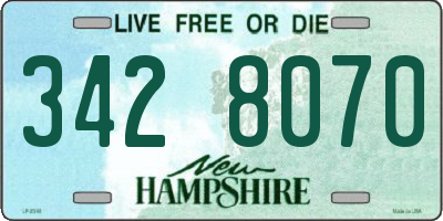 NH license plate 3428070