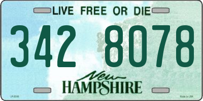 NH license plate 3428078