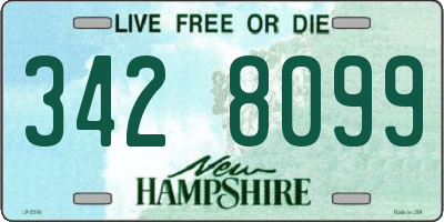 NH license plate 3428099
