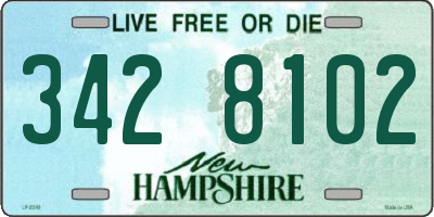 NH license plate 3428102