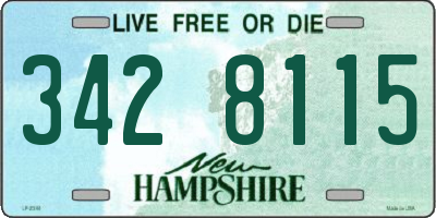 NH license plate 3428115
