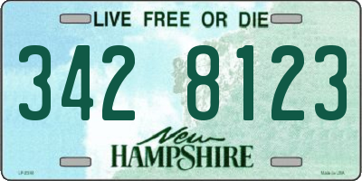 NH license plate 3428123