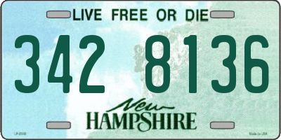 NH license plate 3428136