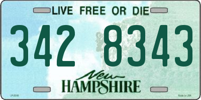 NH license plate 3428343