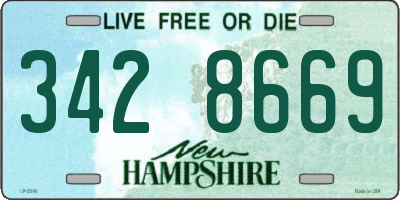 NH license plate 3428669