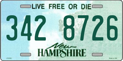 NH license plate 3428726