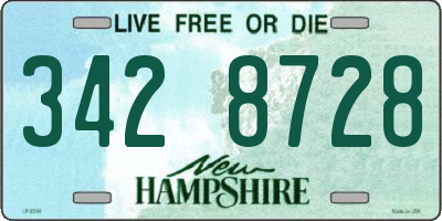 NH license plate 3428728