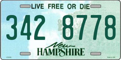 NH license plate 3428778