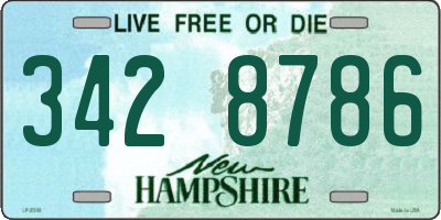 NH license plate 3428786