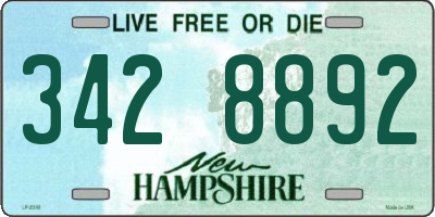 NH license plate 3428892