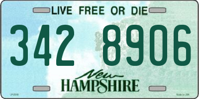 NH license plate 3428906