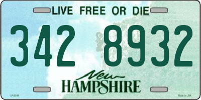 NH license plate 3428932