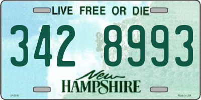 NH license plate 3428993