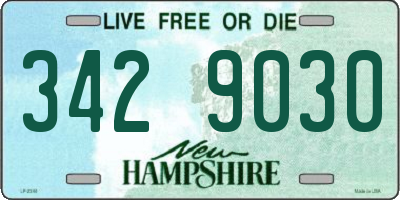 NH license plate 3429030