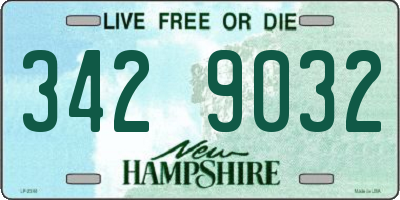 NH license plate 3429032