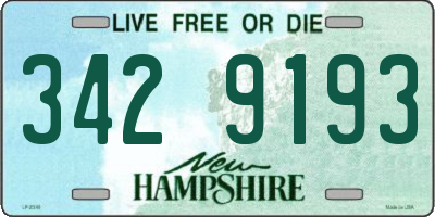 NH license plate 3429193