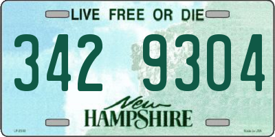 NH license plate 3429304
