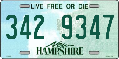 NH license plate 3429347