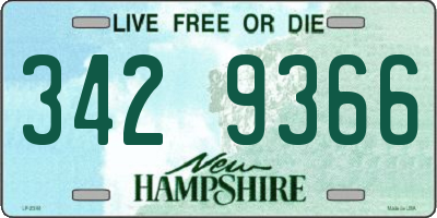 NH license plate 3429366