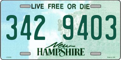 NH license plate 3429403