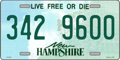NH license plate 3429600