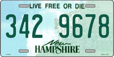 NH license plate 3429678