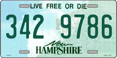 NH license plate 3429786