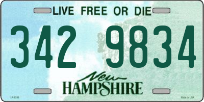 NH license plate 3429834