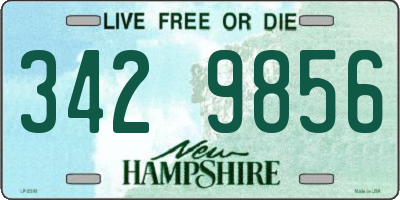 NH license plate 3429856