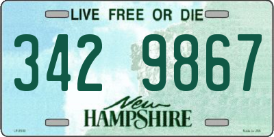 NH license plate 3429867