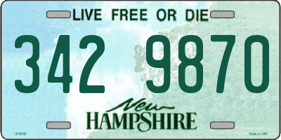 NH license plate 3429870