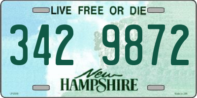 NH license plate 3429872