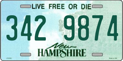 NH license plate 3429874