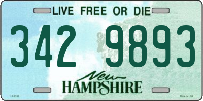 NH license plate 3429893
