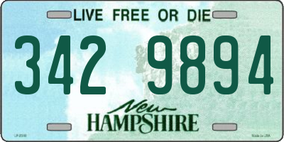 NH license plate 3429894
