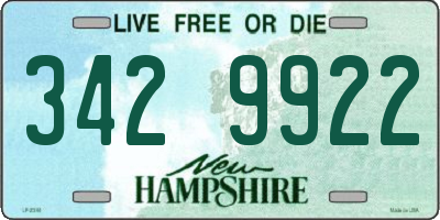 NH license plate 3429922