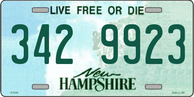 NH license plate 3429923
