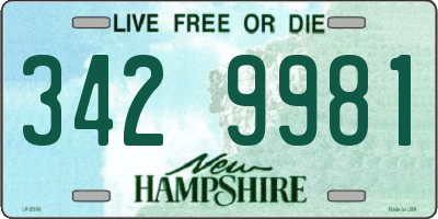 NH license plate 3429981