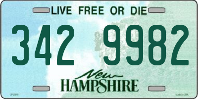 NH license plate 3429982