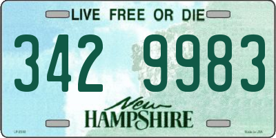 NH license plate 3429983