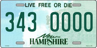NH license plate 3430000