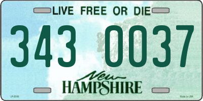 NH license plate 3430037