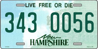 NH license plate 3430056