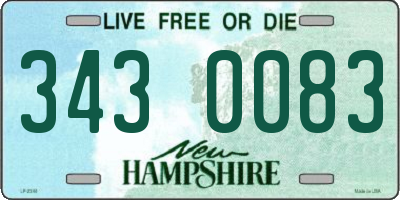 NH license plate 3430083