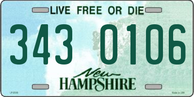 NH license plate 3430106