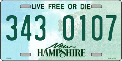 NH license plate 3430107
