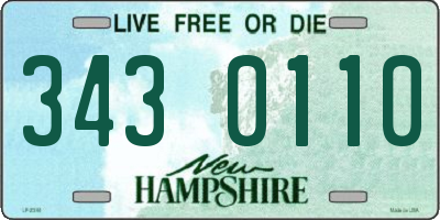 NH license plate 3430110