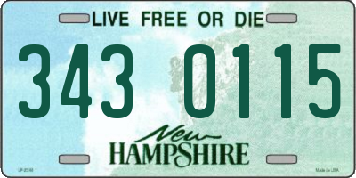 NH license plate 3430115