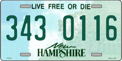 NH license plate 3430116