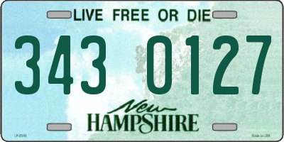 NH license plate 3430127